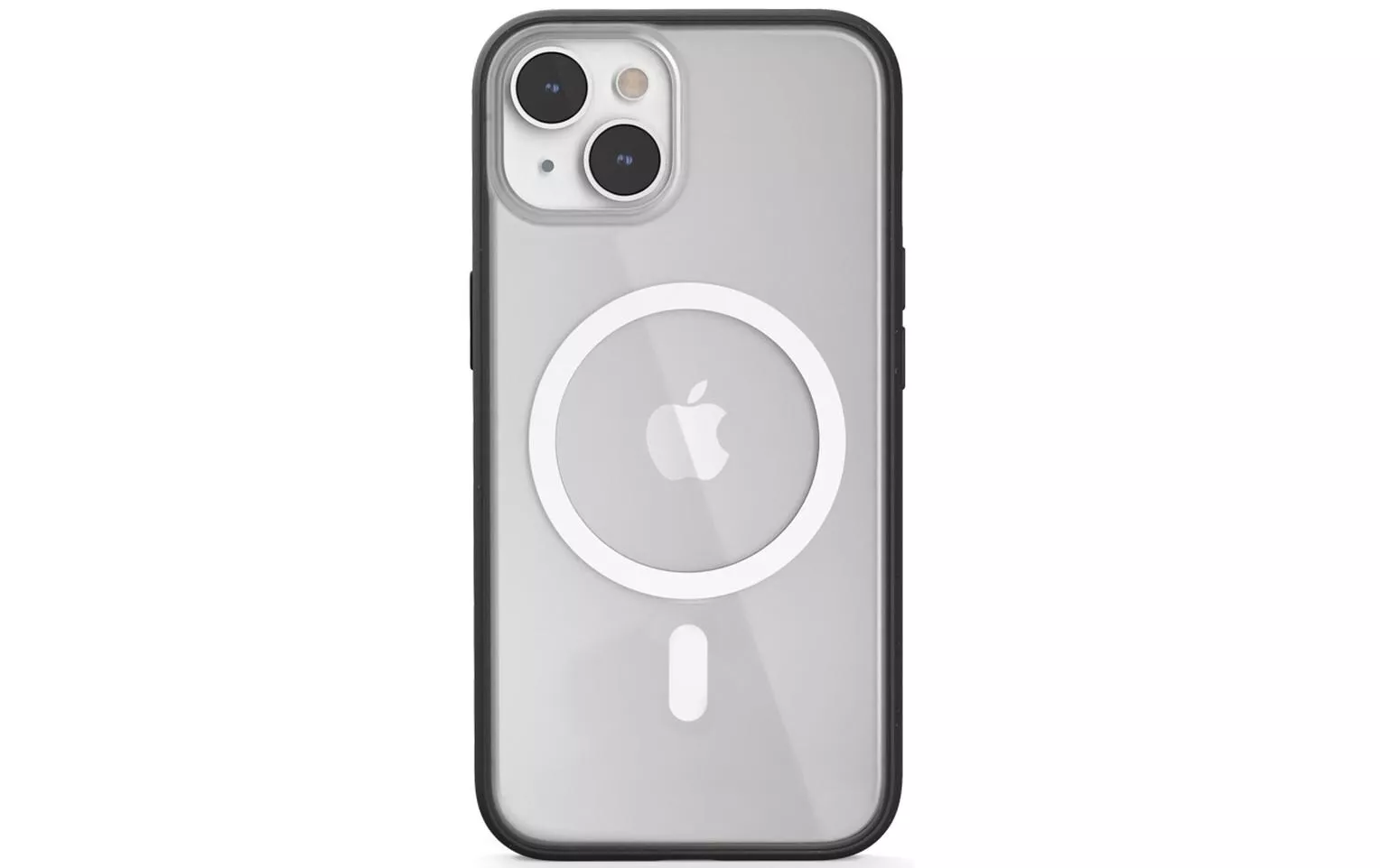 Coperchio posteriore trasparente Custodia MagSafe iPhone 14 Nero/Trasparente