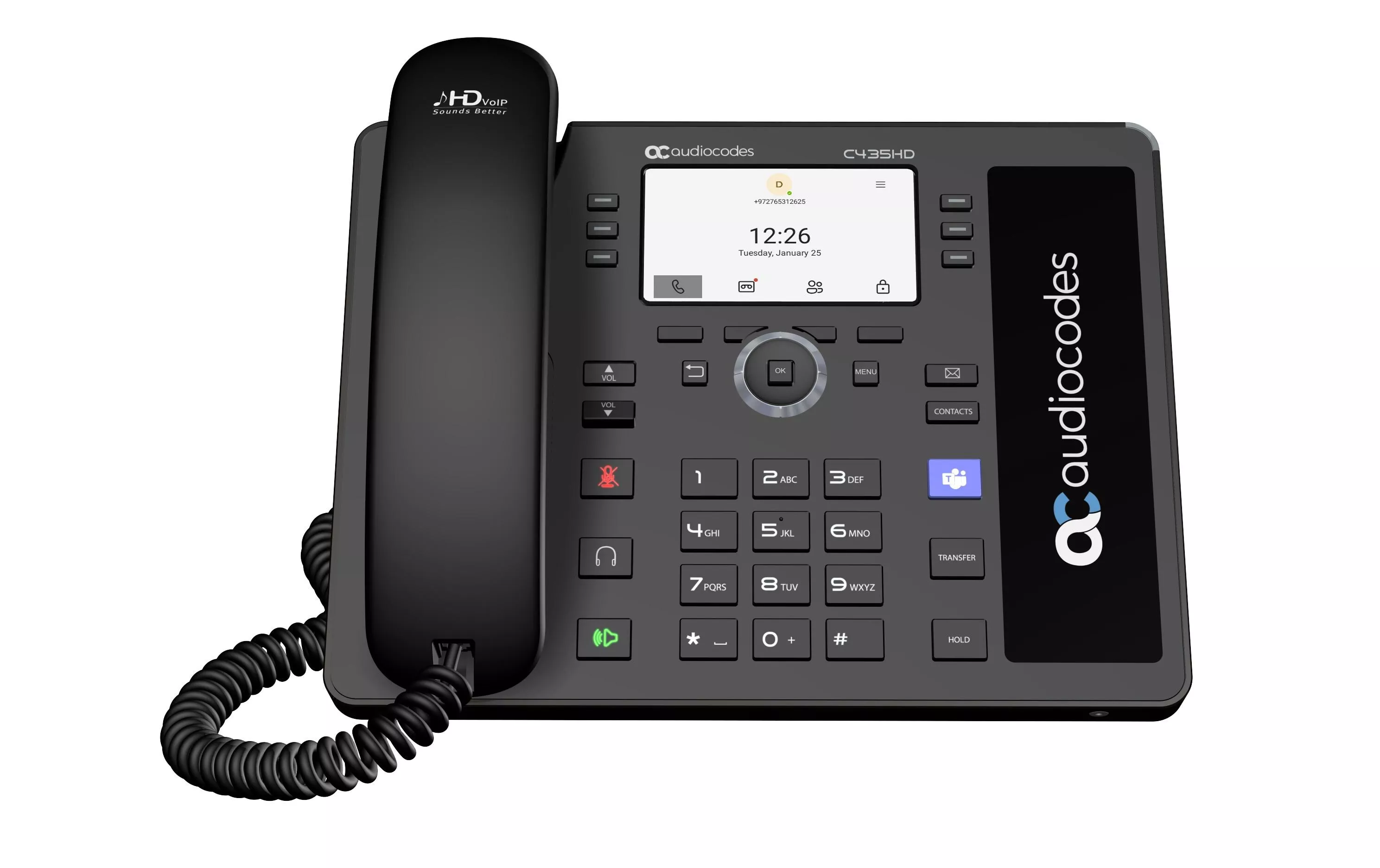 Téléphone de bureau C435HD Microsoft Teams Noir