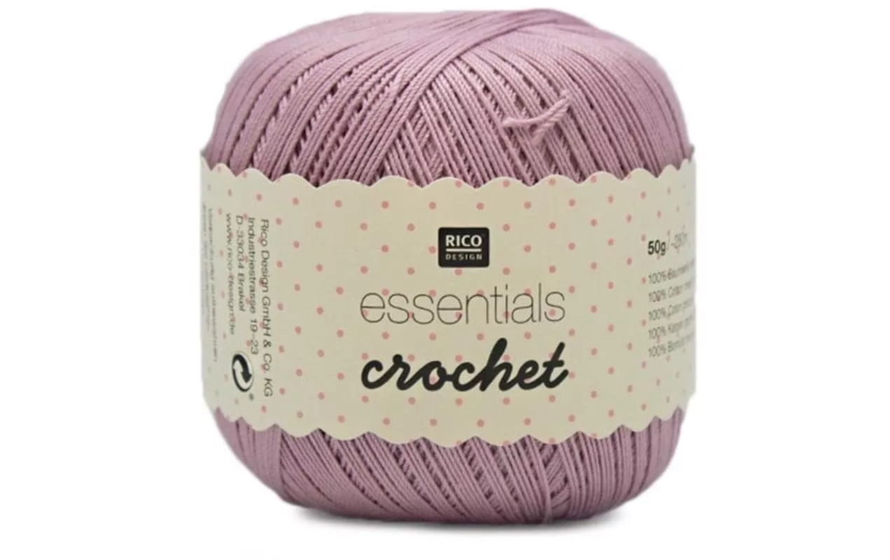 Fil à crochet et à tricoter Essentials Crochet 50 g, Rose