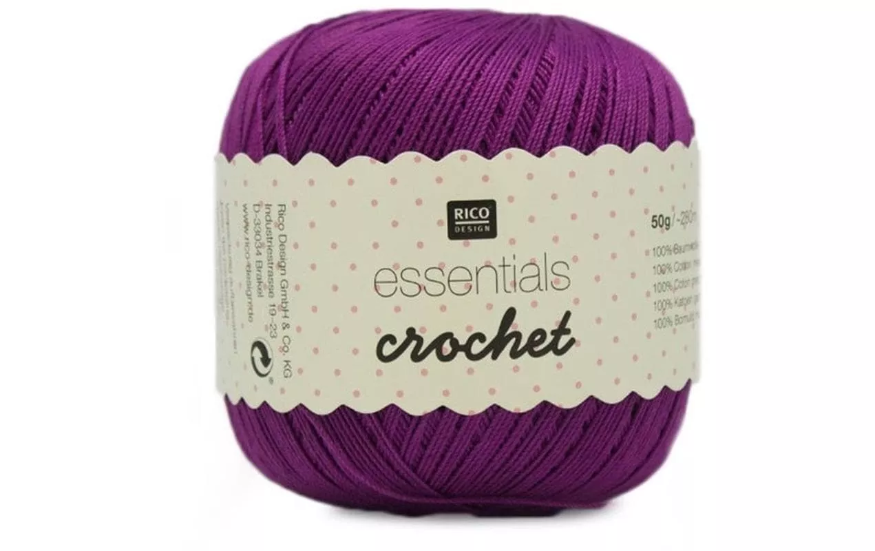 Fil à crochet et à tricoter Essentials Crochet 50 g, Violet