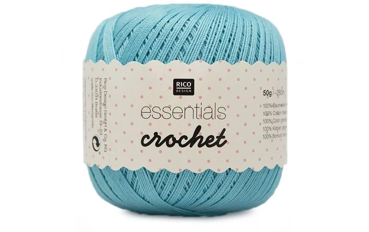 Häkel- und Strickgarn Essentials Crochet 50 g, Türkis