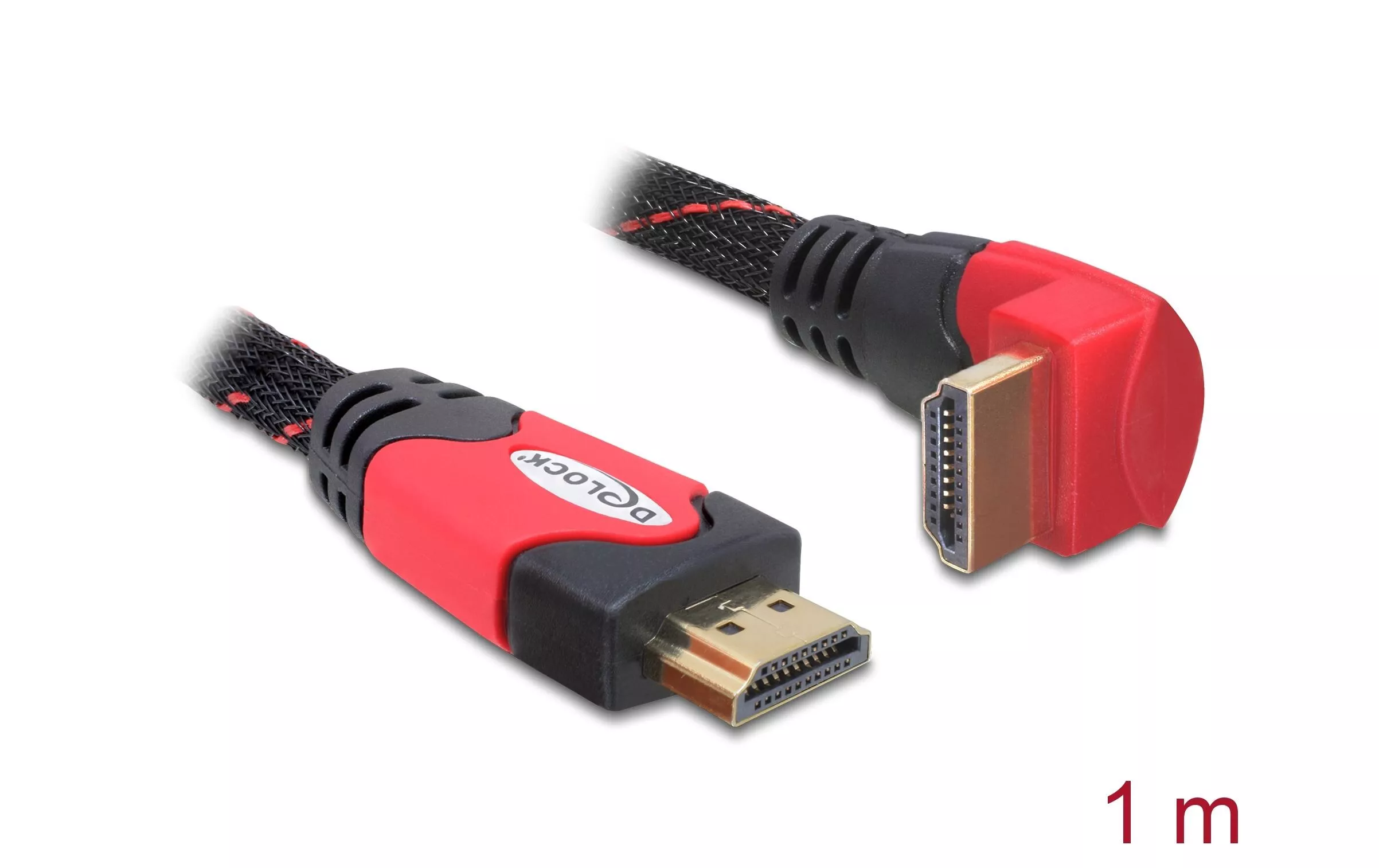 Câble coudé en bas HDMI - HDMI, 1 m, Rouge - Câbles vidéo