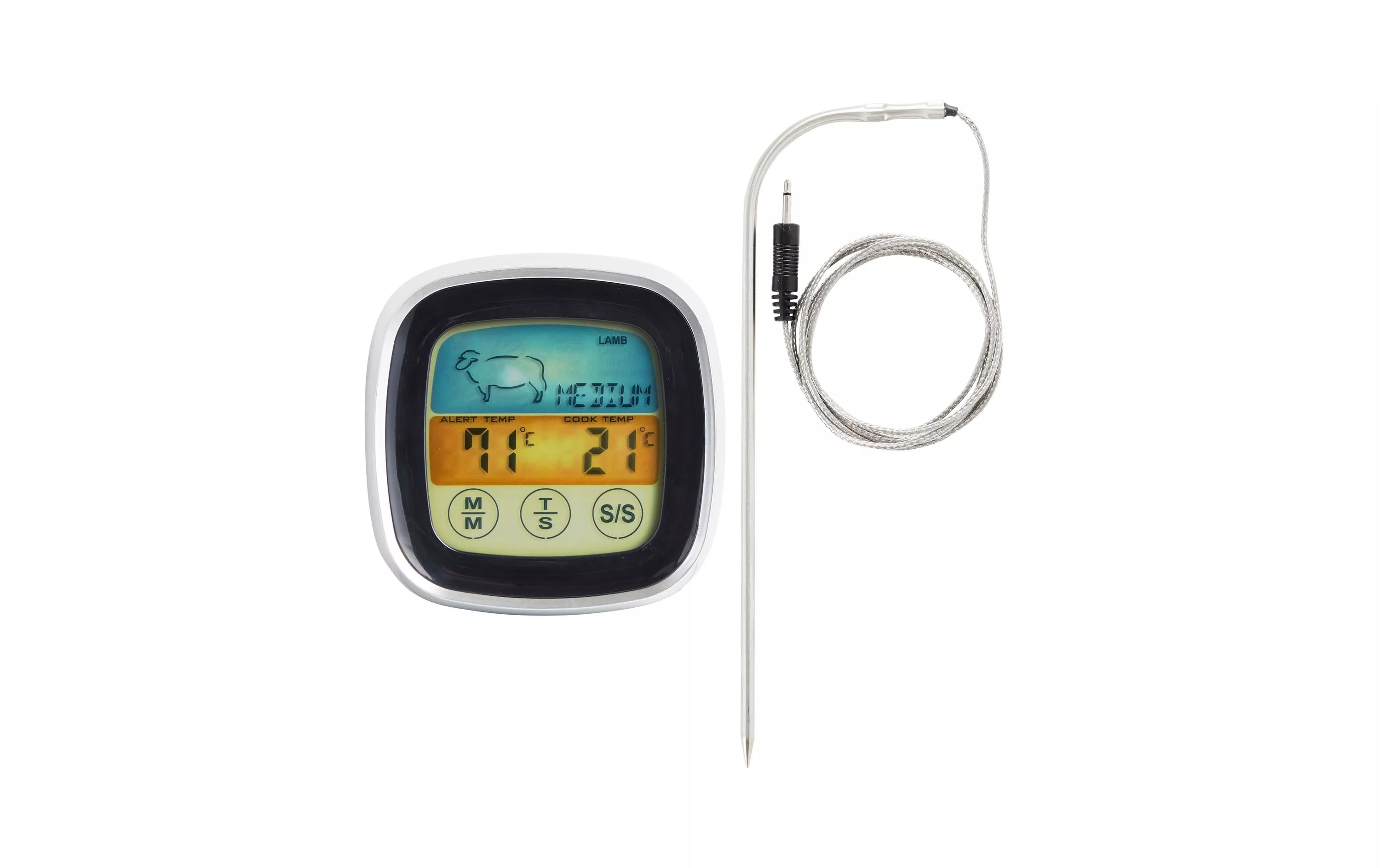 Fleischthermometer Digital, bis 250 Grad, Schwarz