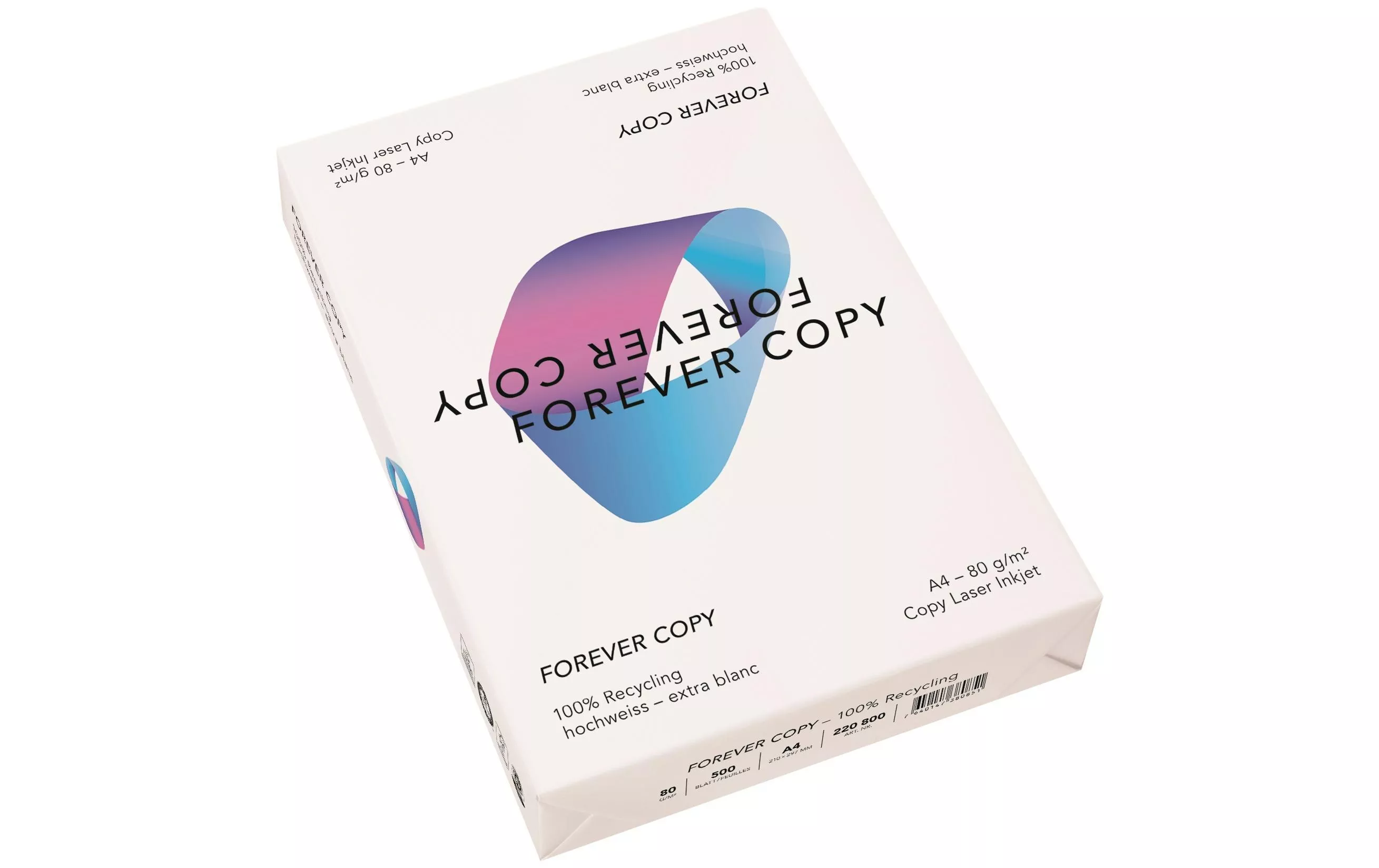 Kopierpapier Forever Copy A4, Hochweiss, 500 Blatt