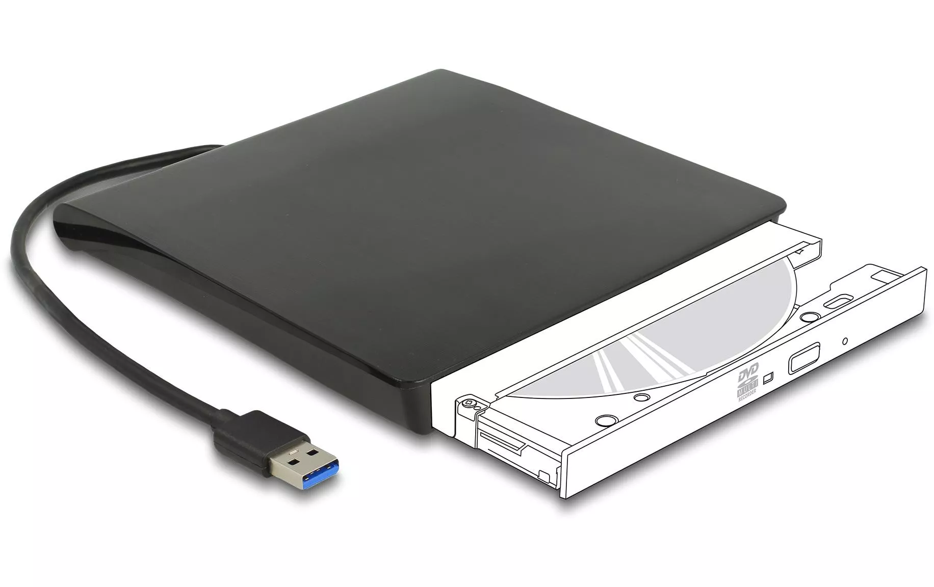 Contenitore esterno Delock USB Type-A - Unità SATA sottili da 5,25 pollici