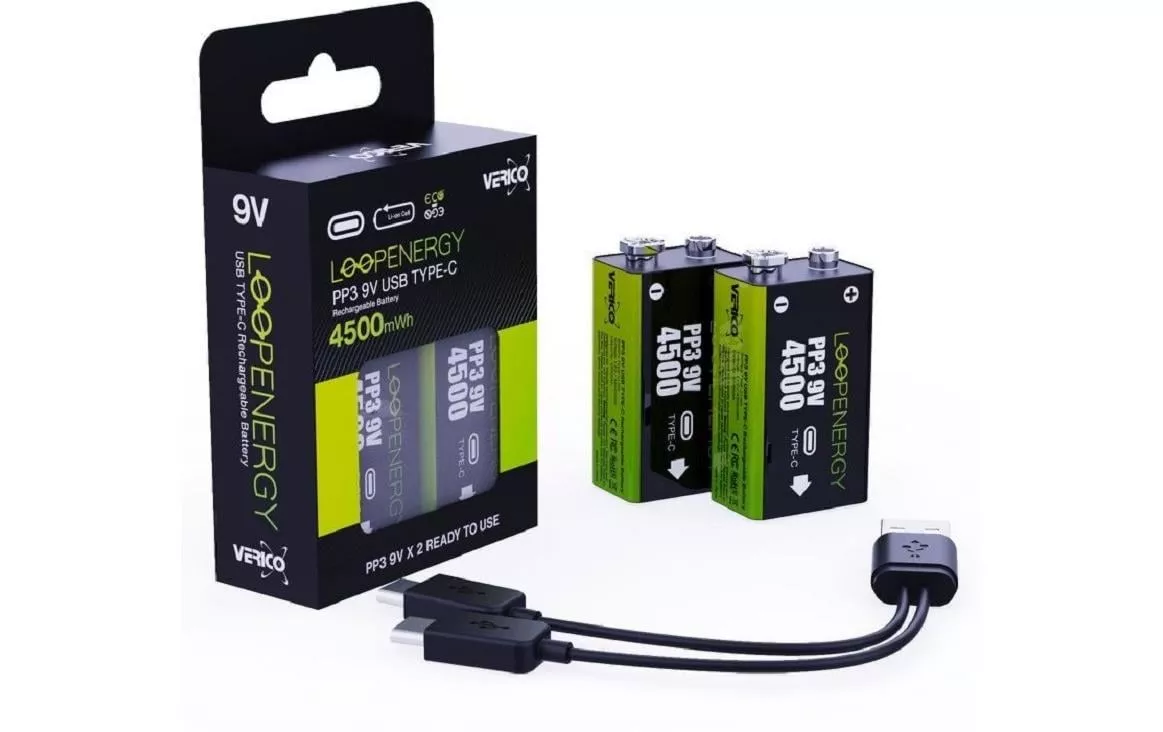 Batterie 2x PP3 9V 500 mAh avec USB-C