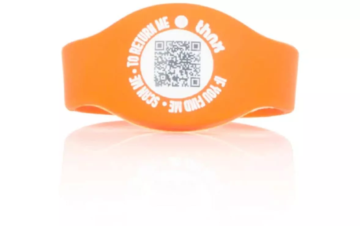 thnx tag braccialetto SOS arancione