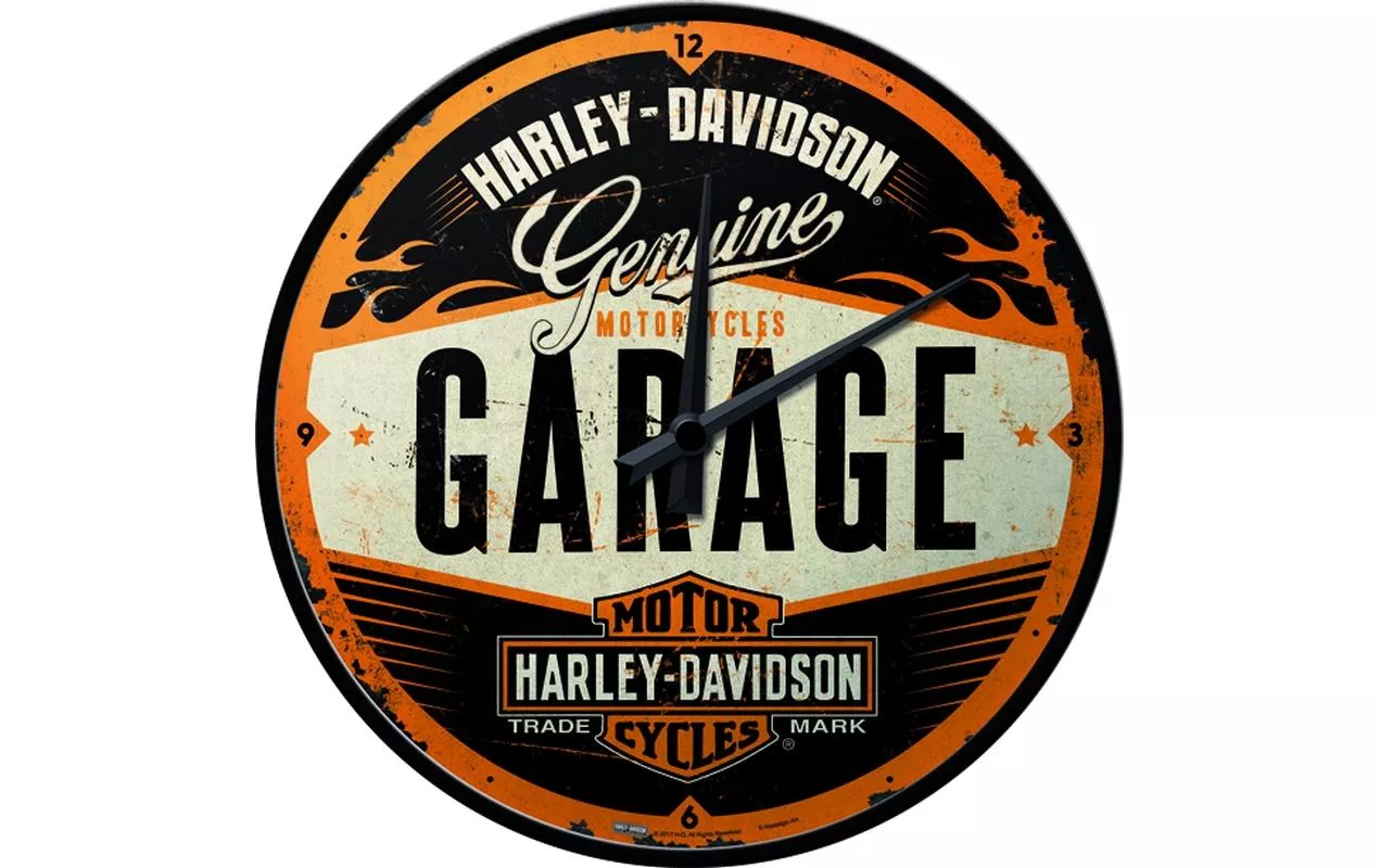 Wanduhr Harley Davidson Genuine Ø 31 cm, Mehrfarbig