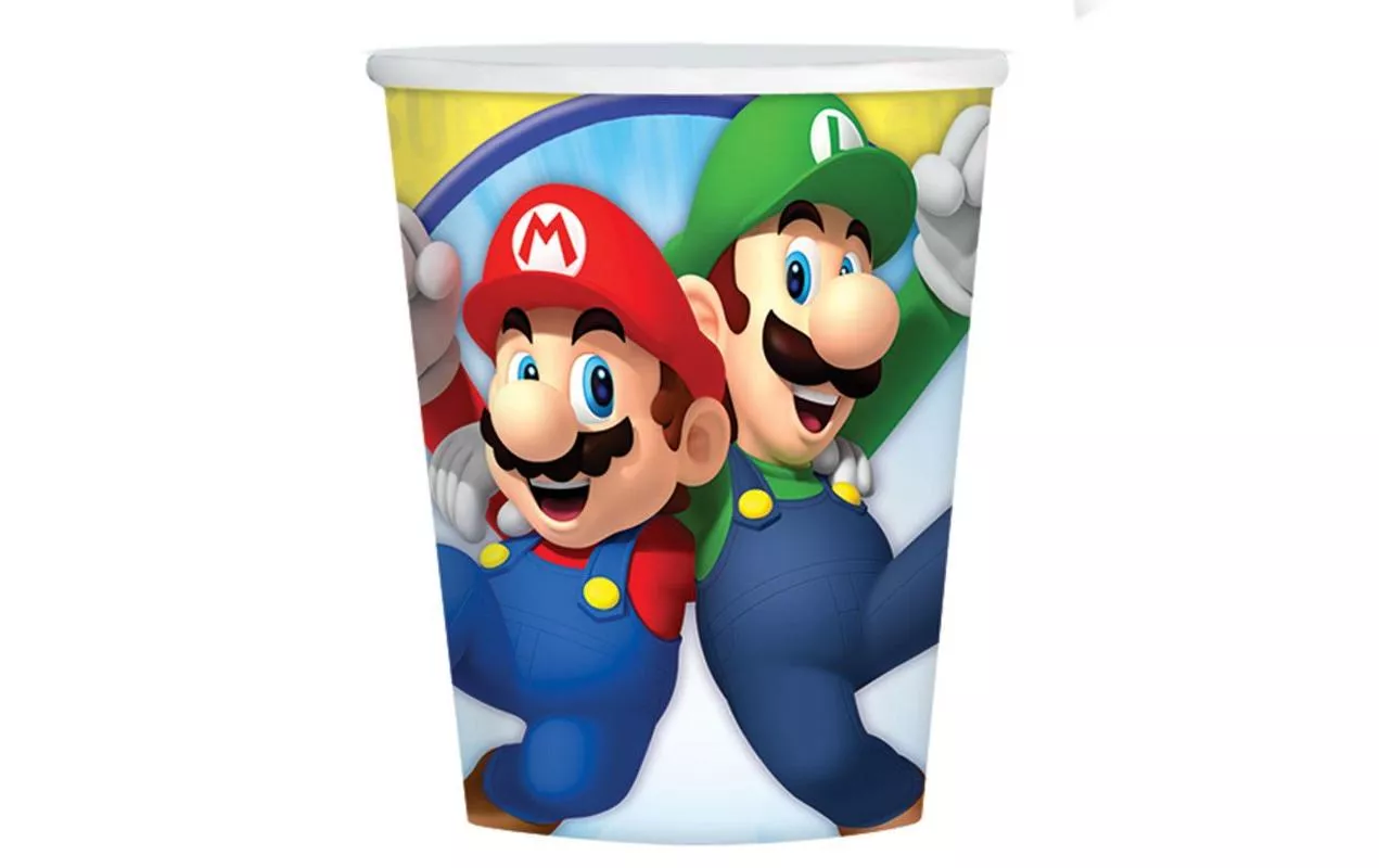 Einwegbecher Super Mario 266 ml, 8 Stück