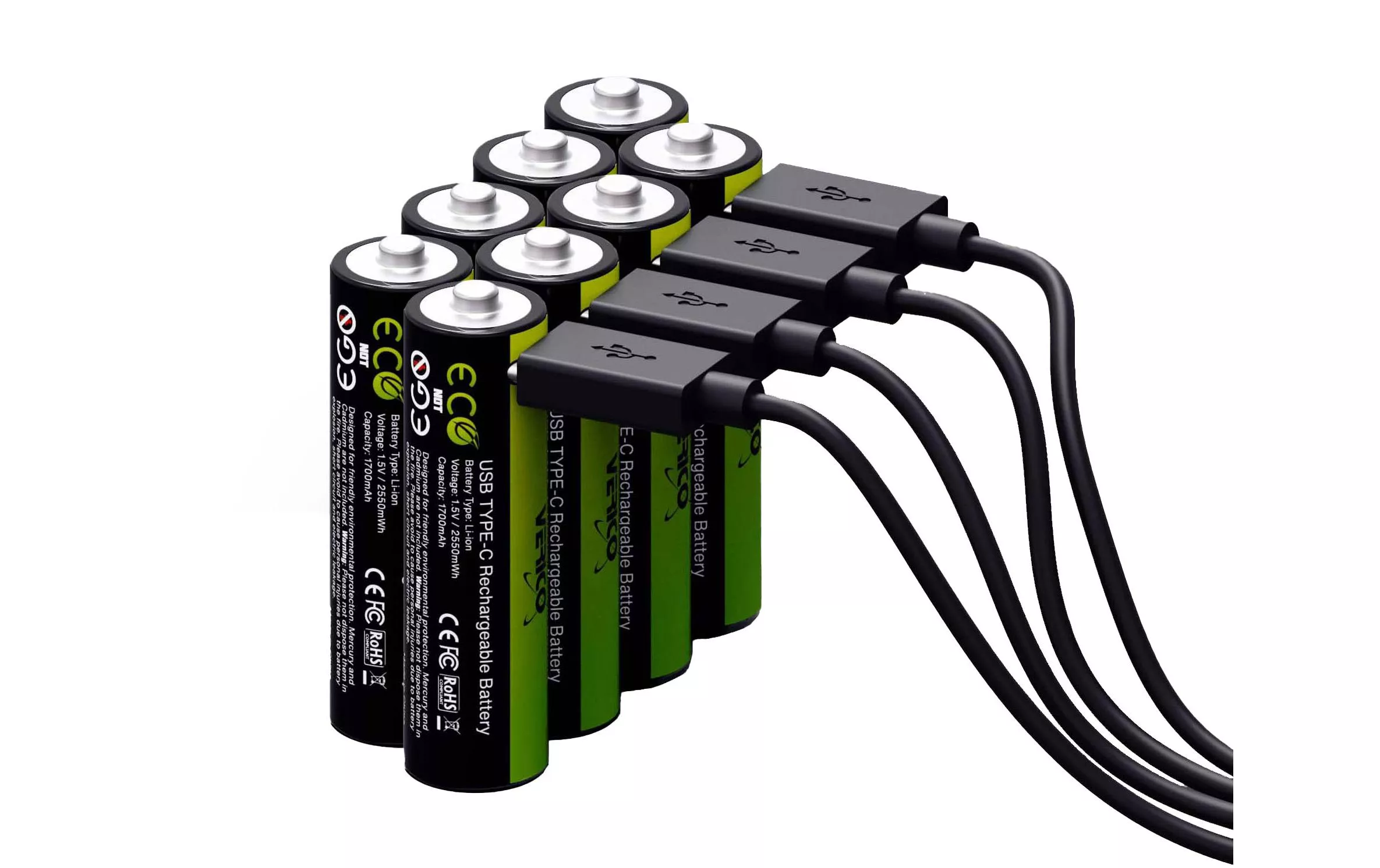 Batterie 8x AA 1700 mAh avec USB-C
