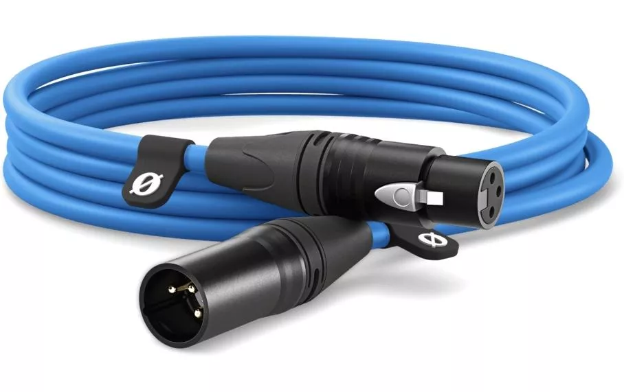 Câble XLR XLRm-XLRf 3 m, Bleu