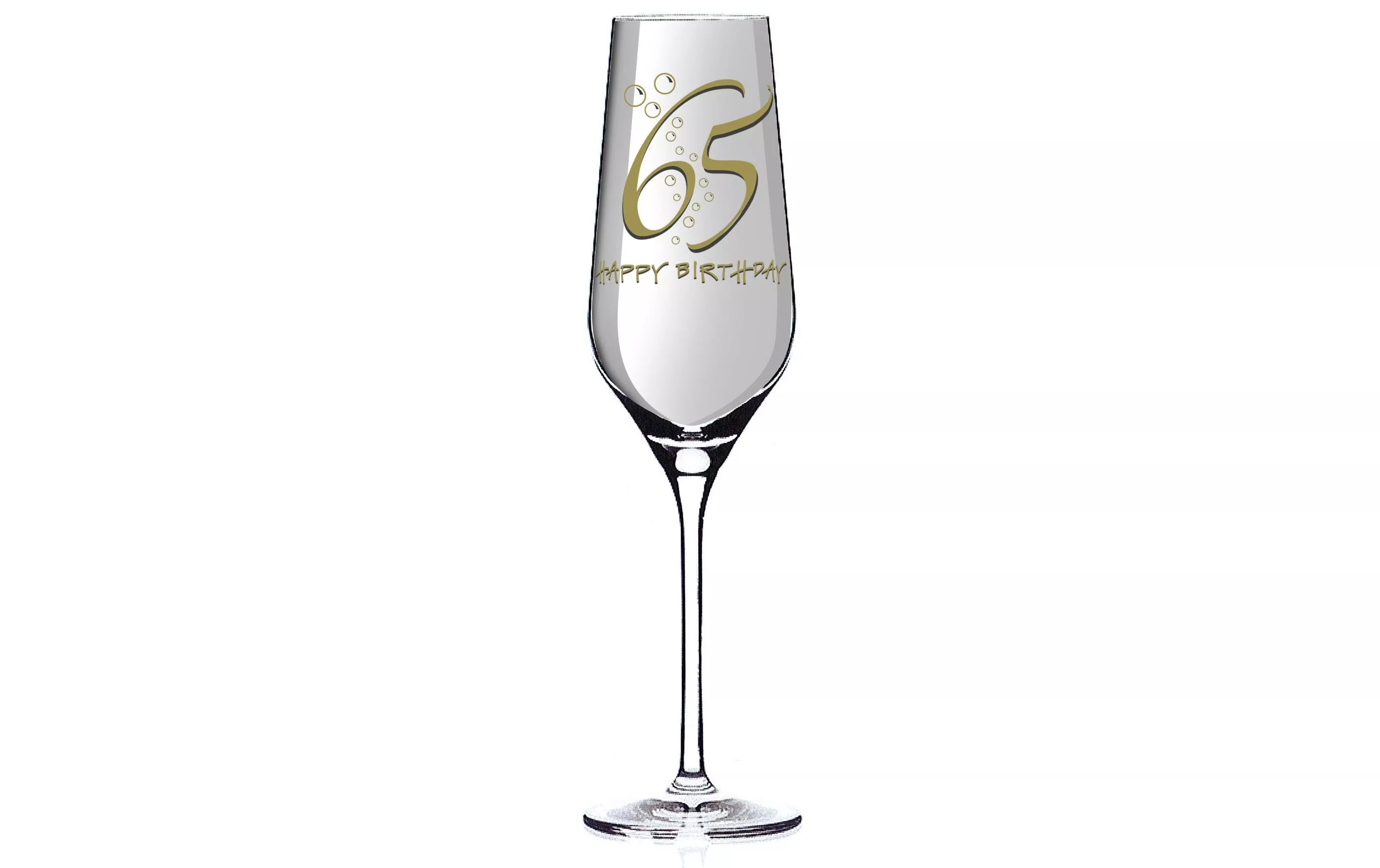 Verre à champagne Aurelie Happy Birthday 65, 250 ml, Transparent