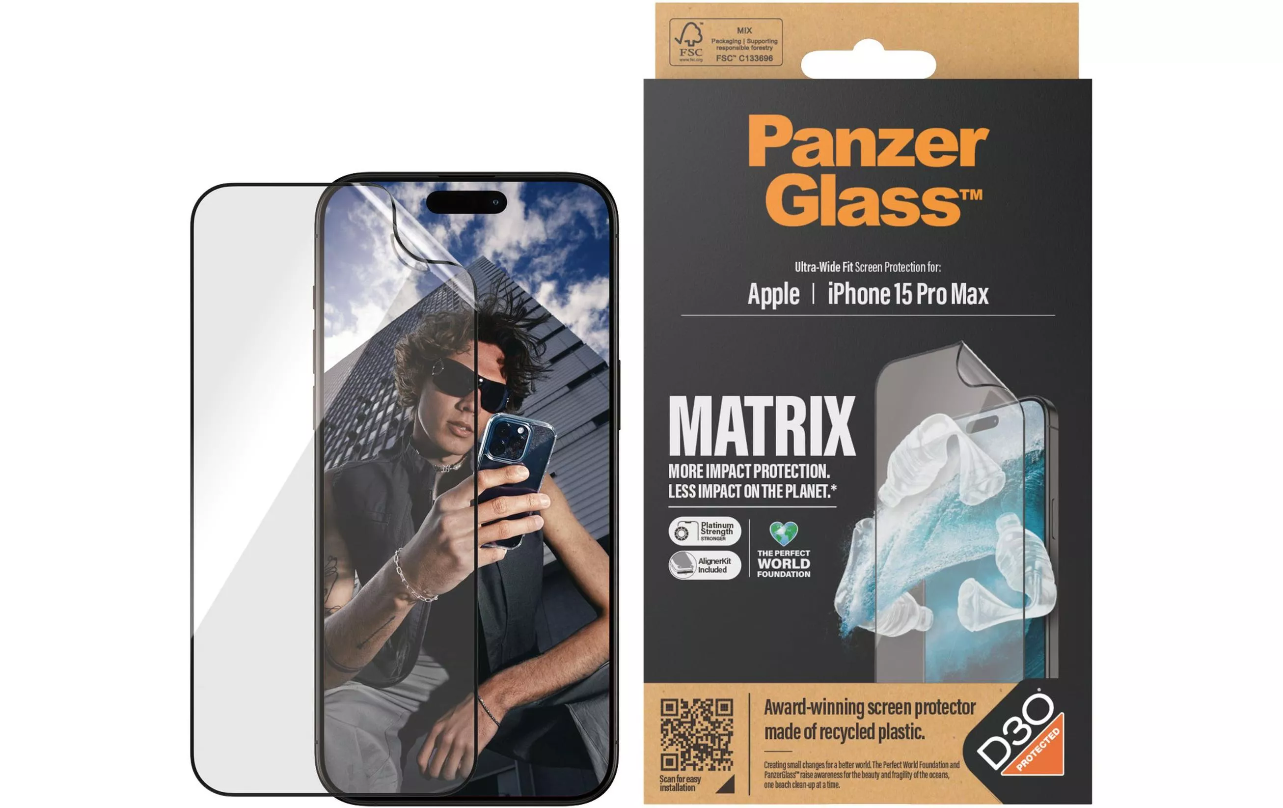 Protection d'écran Matrix iPhone 15 Pro Max - Verre anti-casse