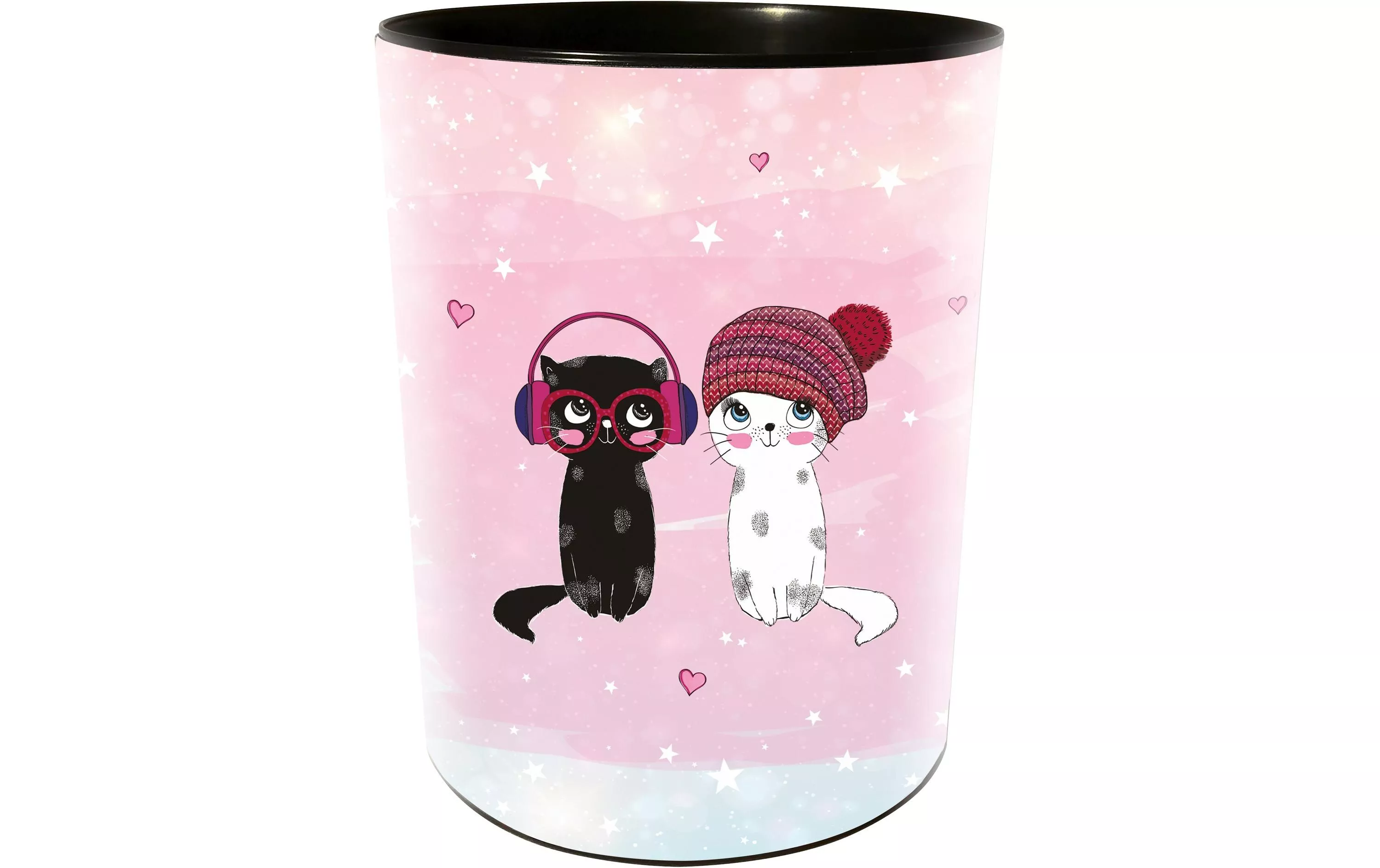 Papierkorb Music for Cats 10 l, Rosa