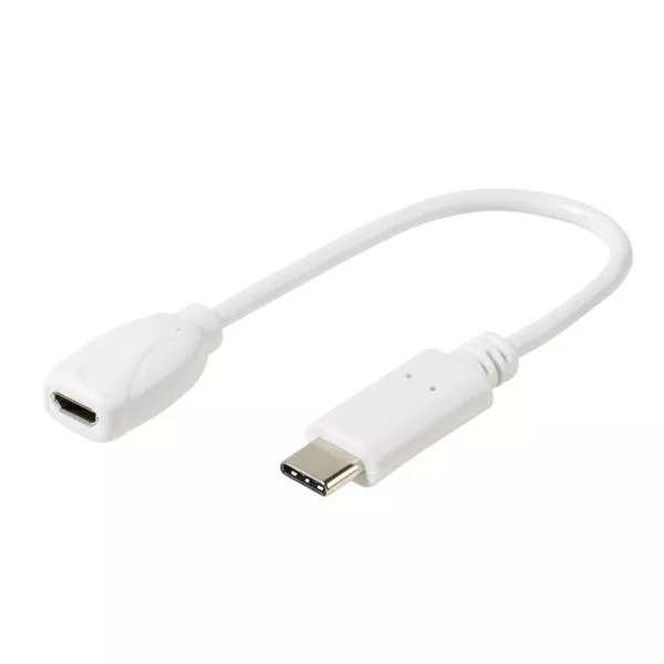 Adaptateur USB Type-C - Micro USB, blanc