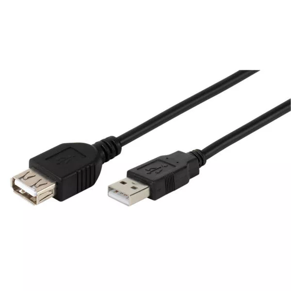 USB 2.0 kompatibles Verlängerungskabel, 1.8m, schwarz