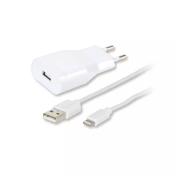 USB Charger Set 2.4A für Apple Iphone und Ipad, weiss, 1.2m