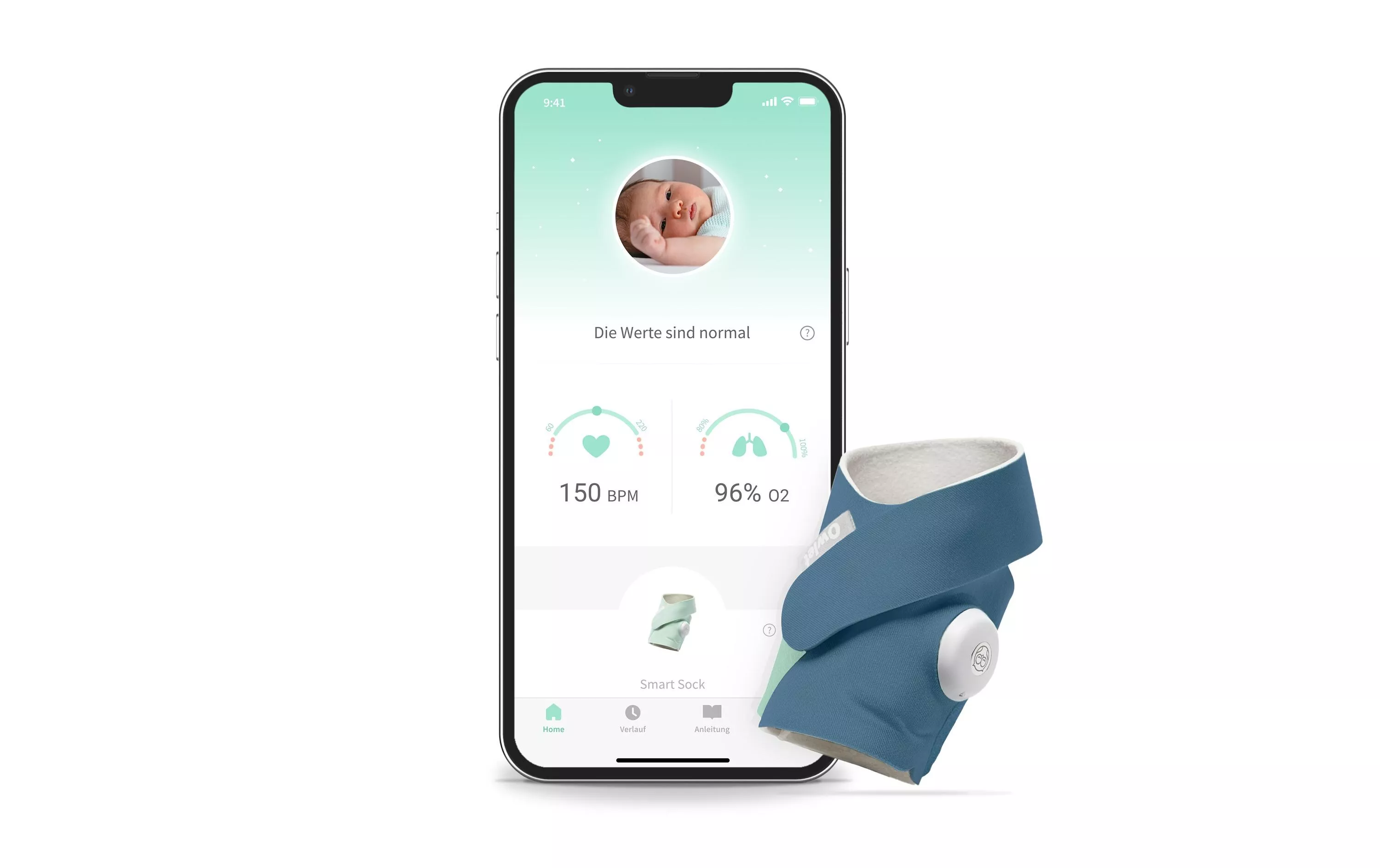 Interphone bébé Smart Sock 3 Bleu nuit
