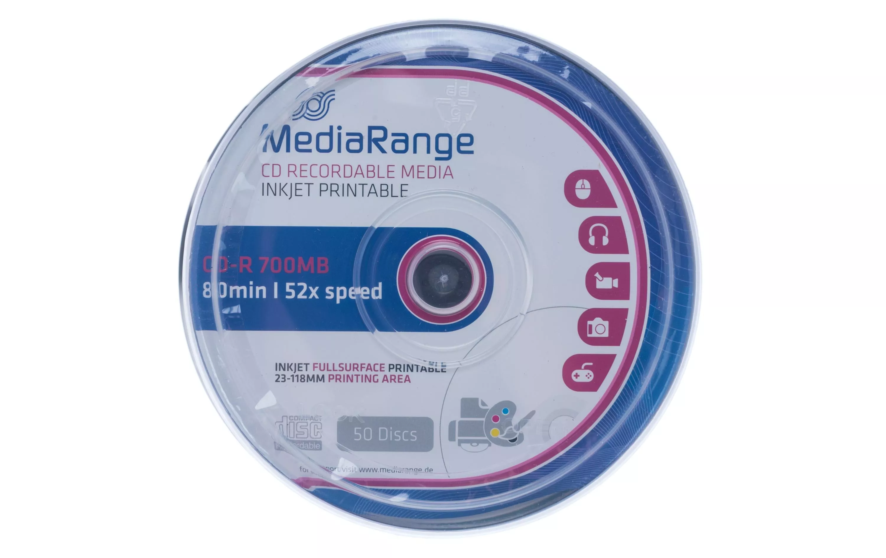 CD-R Support 700 MB, broche (50 pièces)