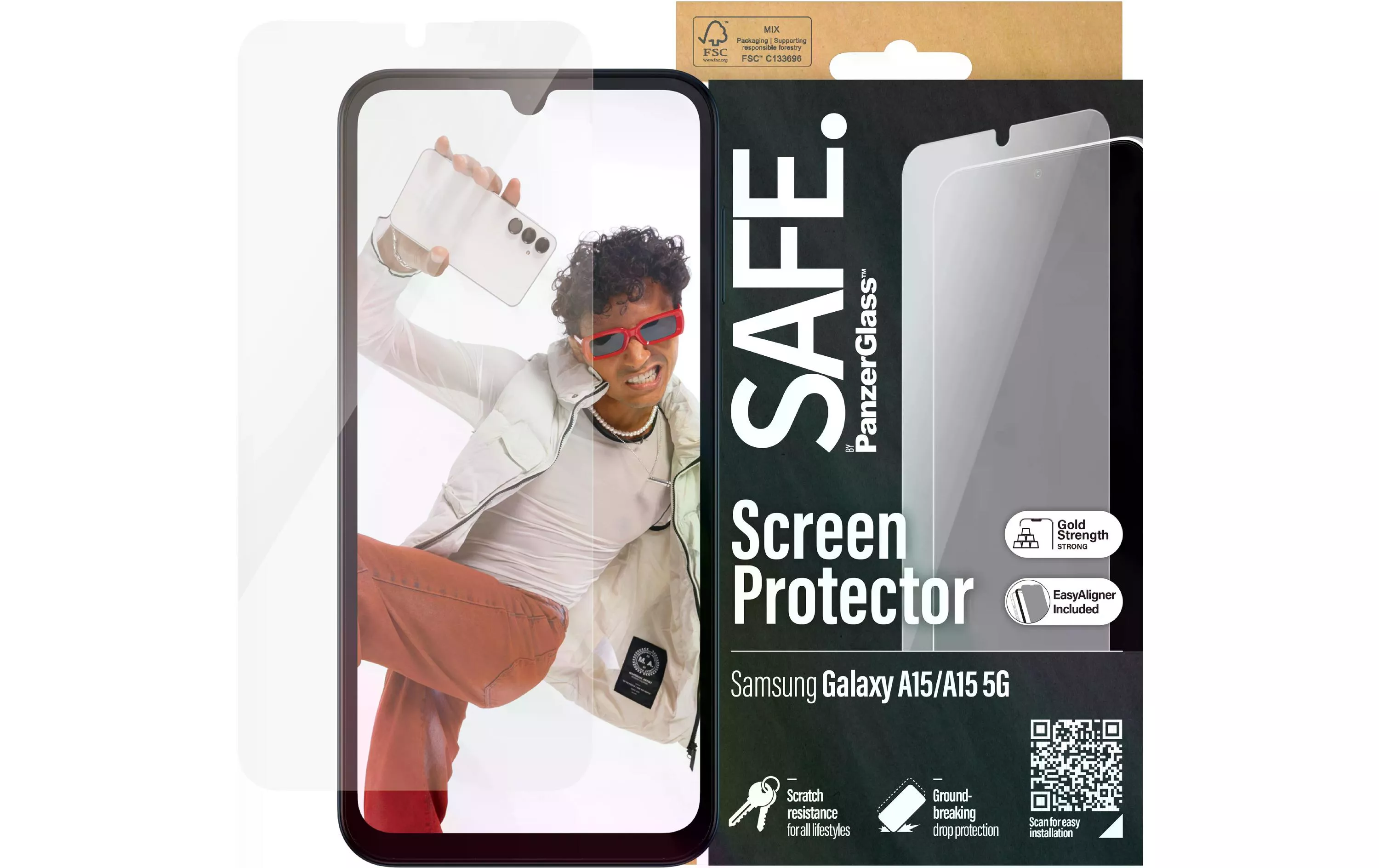 Protection d'écran Ultra Wide Fit Galaxy A15 / A15 5G - Verre anti-casse