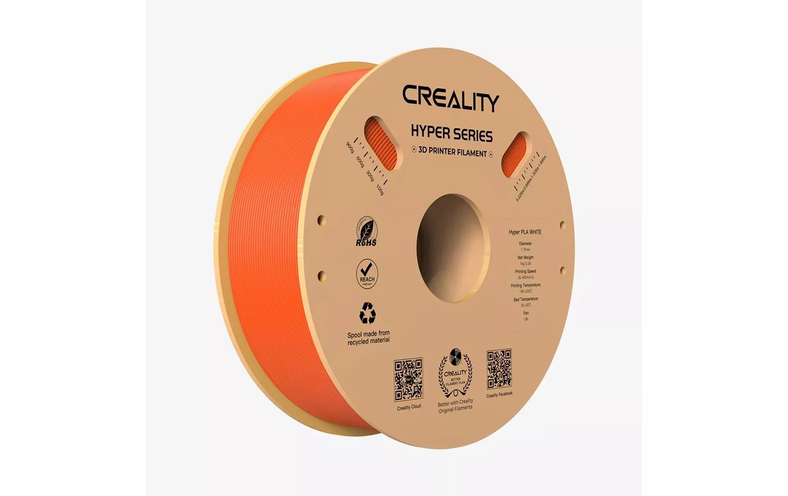 Filament PLA Hyper, Orange, 1.75 mm, 1 kg