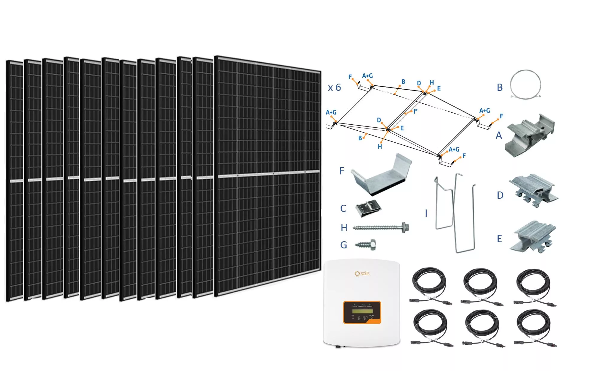 Installation solaire 4500 Toit plat est/ouest Solis, 4.500 kWh/a