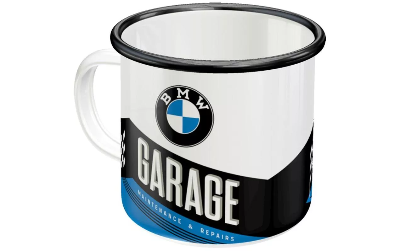Tazza universale Nostalgic Art BMW Garage 360 ml, 1 pezzo, nero/bianco