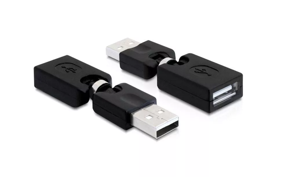 USB 2.0 Adapter USB-A Stecker - USB-A Buchse, rotierbar