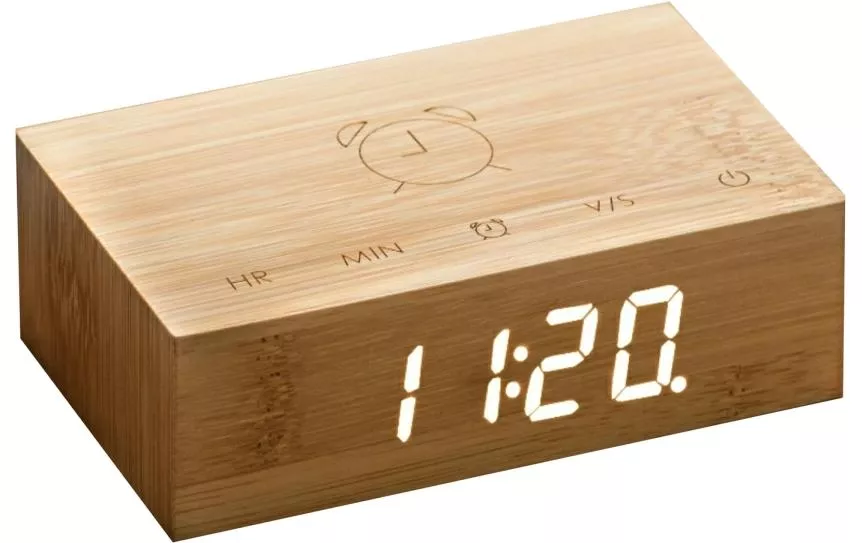 Digital Alarm Clock Flip Click Clock Brown
