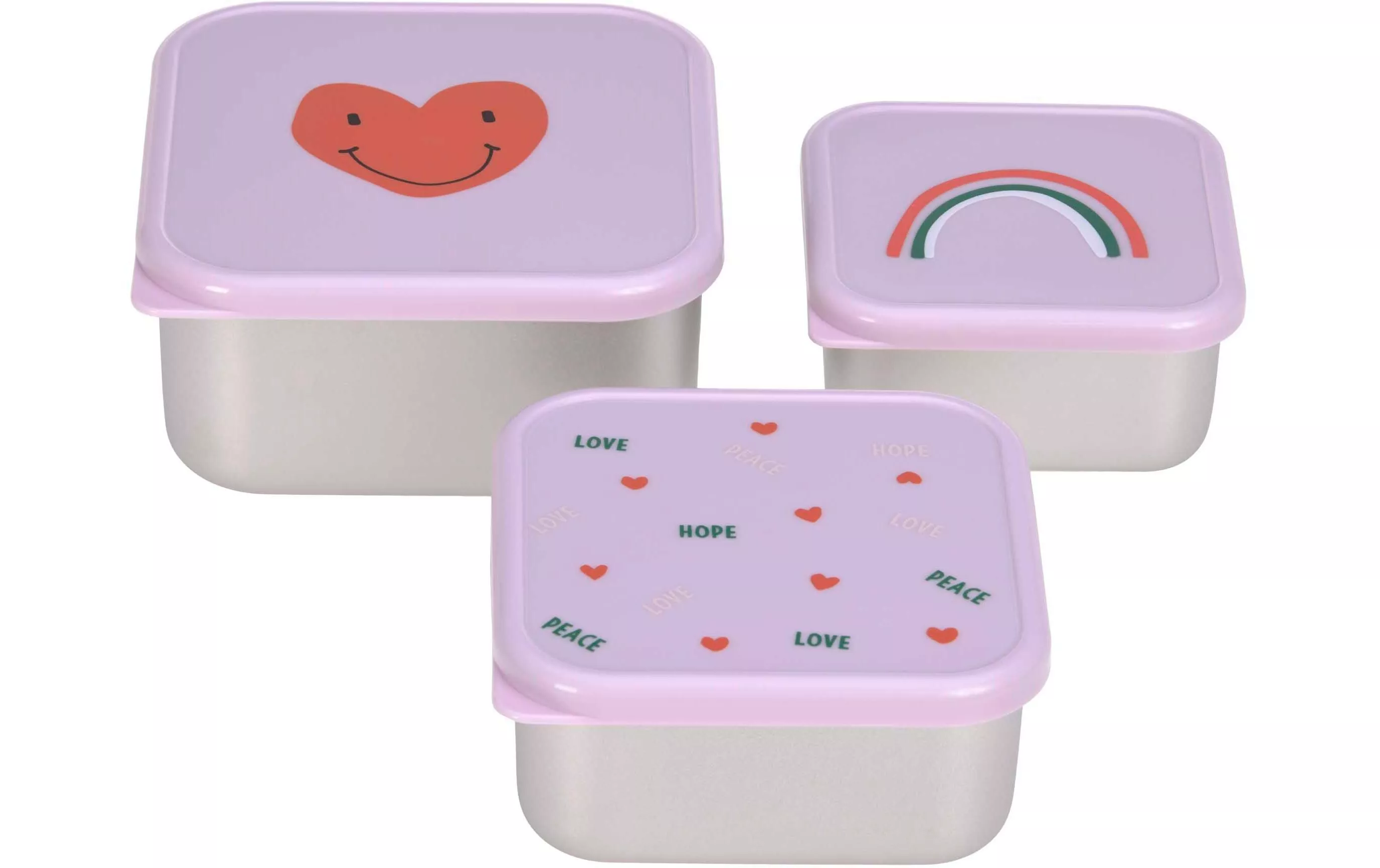 Lunchbox 3er Set Happy Rascals Heart Lavender