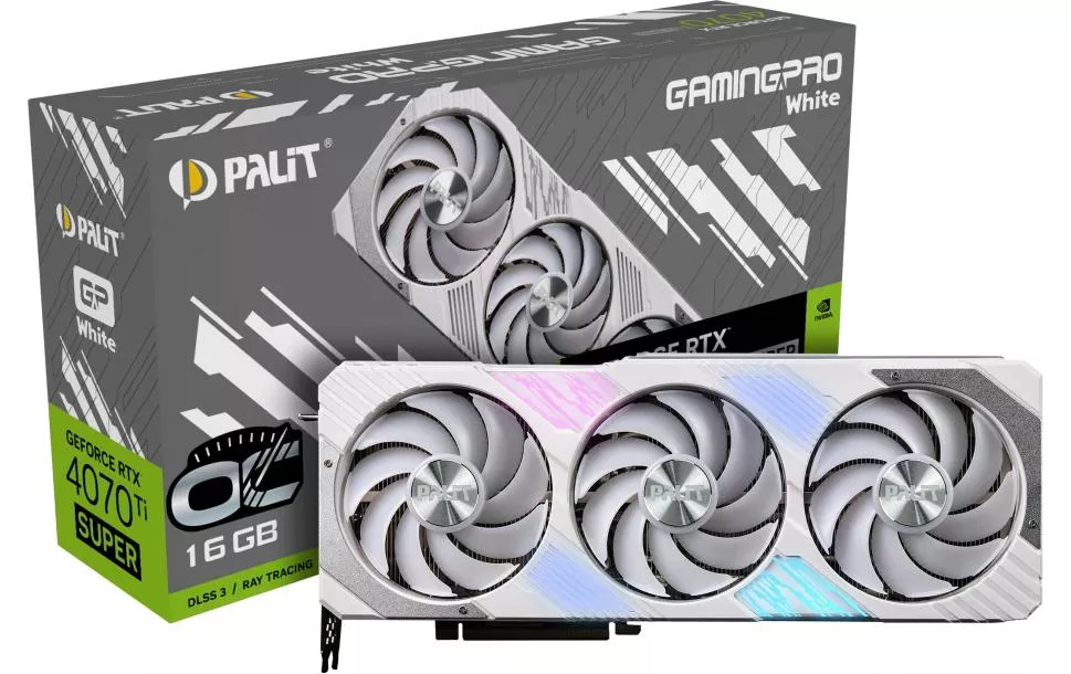 Scheda grafica Palit GeForce RTX 4070 Ti SUPER GamingPro OC Bianco