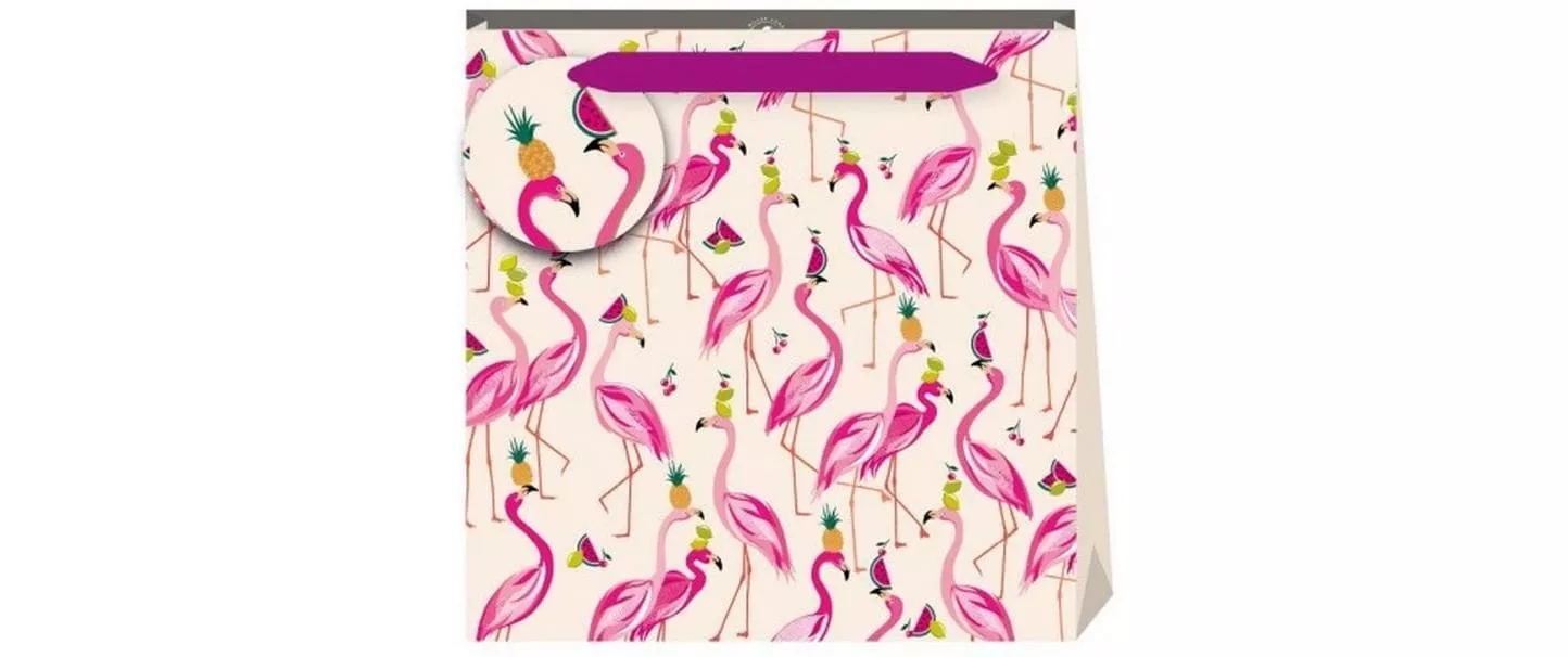 Geschenktüte Flamingo 22 x 22 x 8 cm