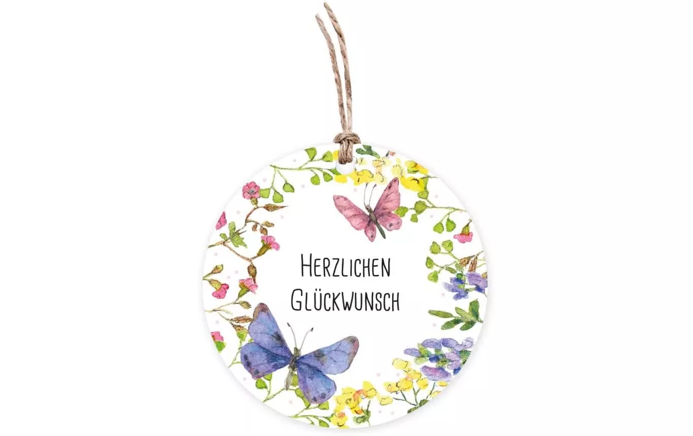 Etichetta regalo Grätz fiore prato rotonda, Ø 7,8 cm