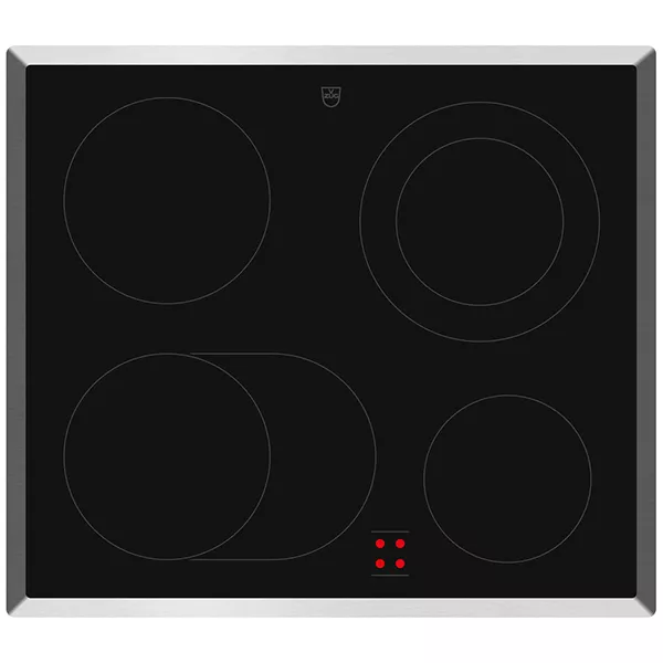 CookTop V400 Chromstahl-Rahmen, 4 Zonen