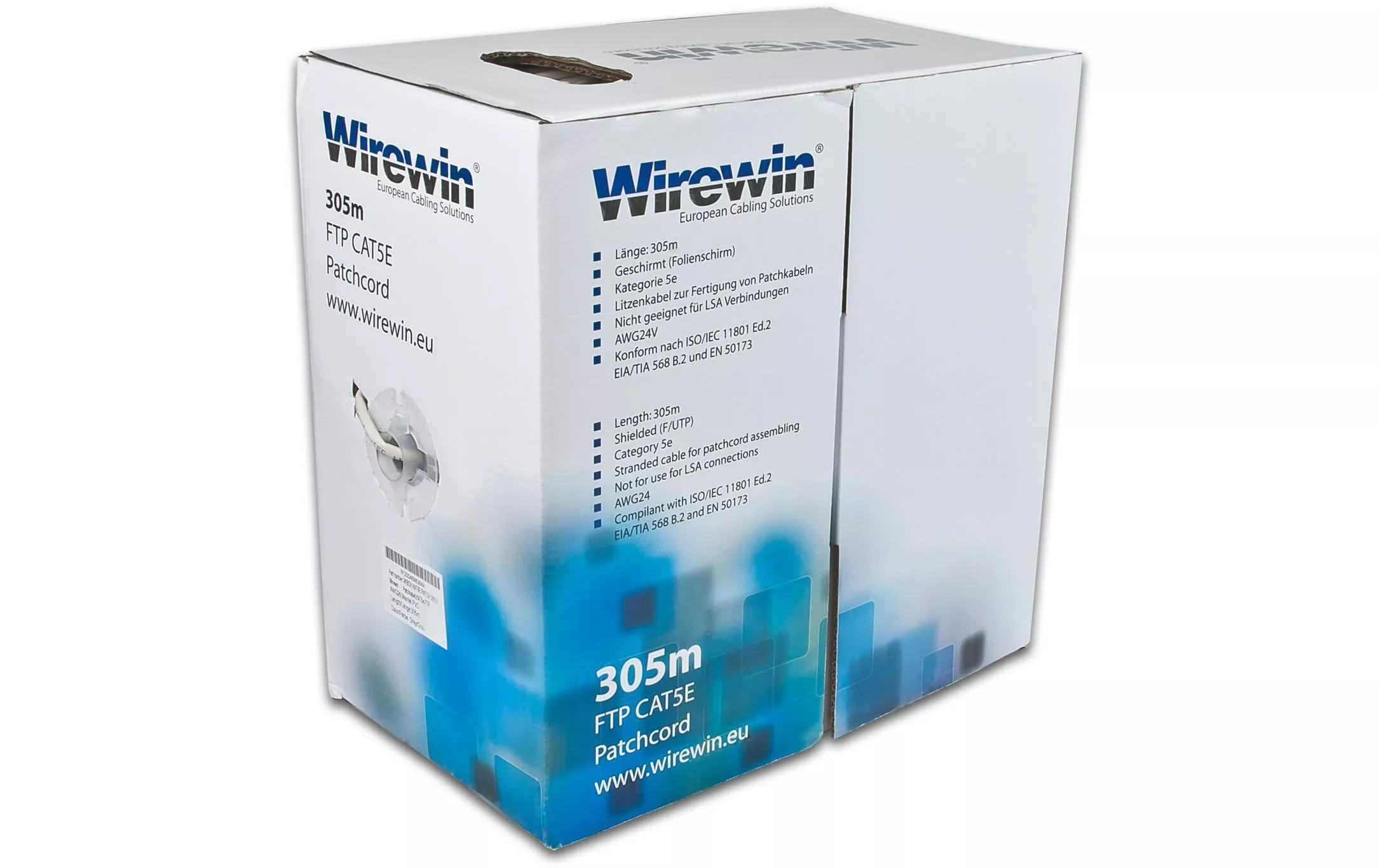 Cavo patch Wirewin VKBOX KAT5E PATCH Cat 5e, F/UTP, 305 m, grigio