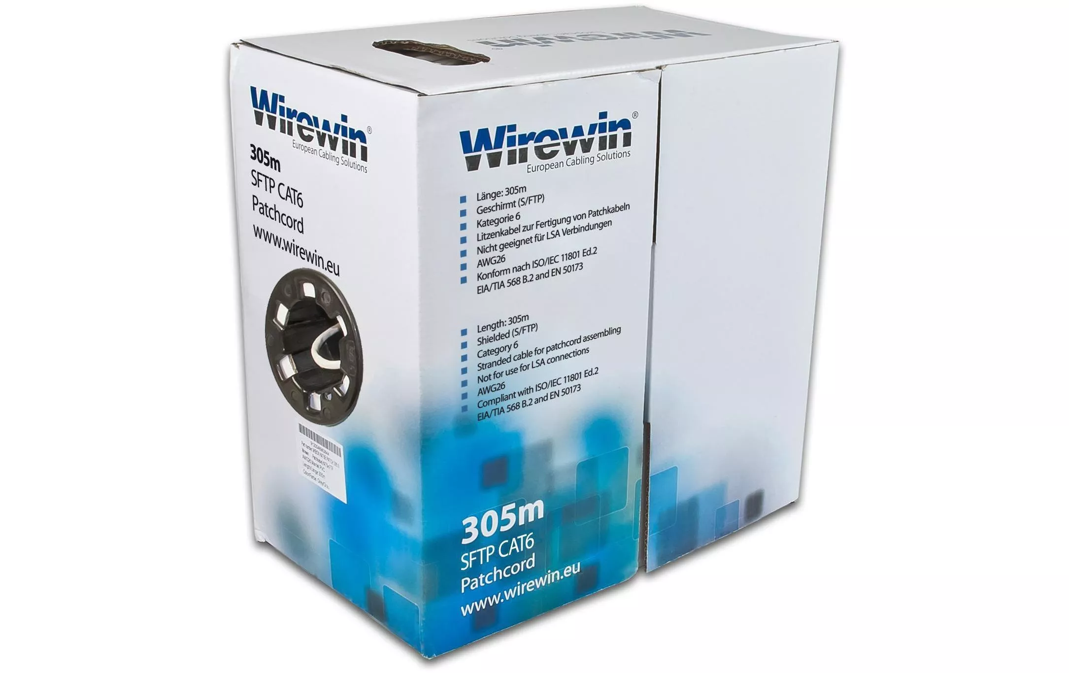 Cavo patch Wirewin VKBOX KAT6 PATCH Cat 6, S/FTP, 305 m, grigio