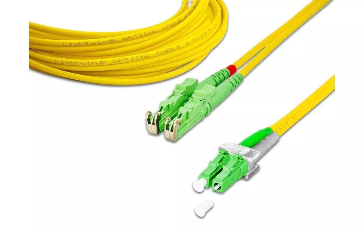 Câble patch à fibre optique E2000/APC-LC/APC, Singlemode, Duplex, 2m