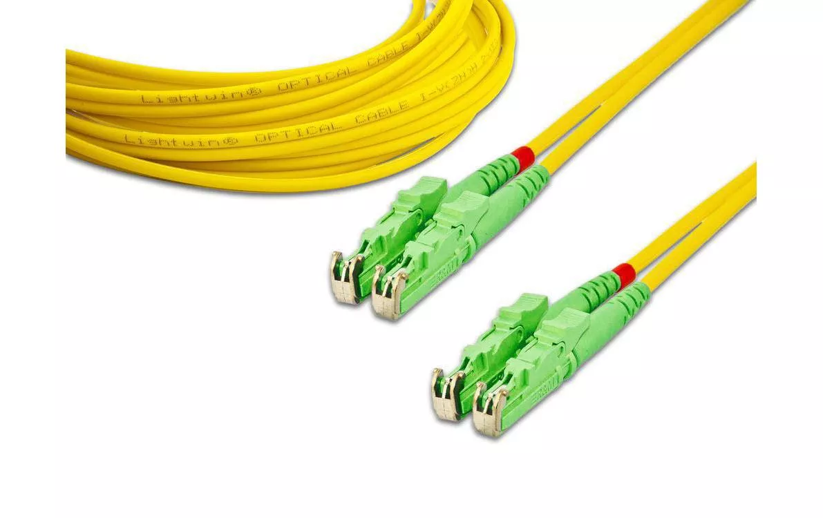 Câble patch à fibre optique E2000/APC-E2000/APC, Singlemode, Duplex, 1m