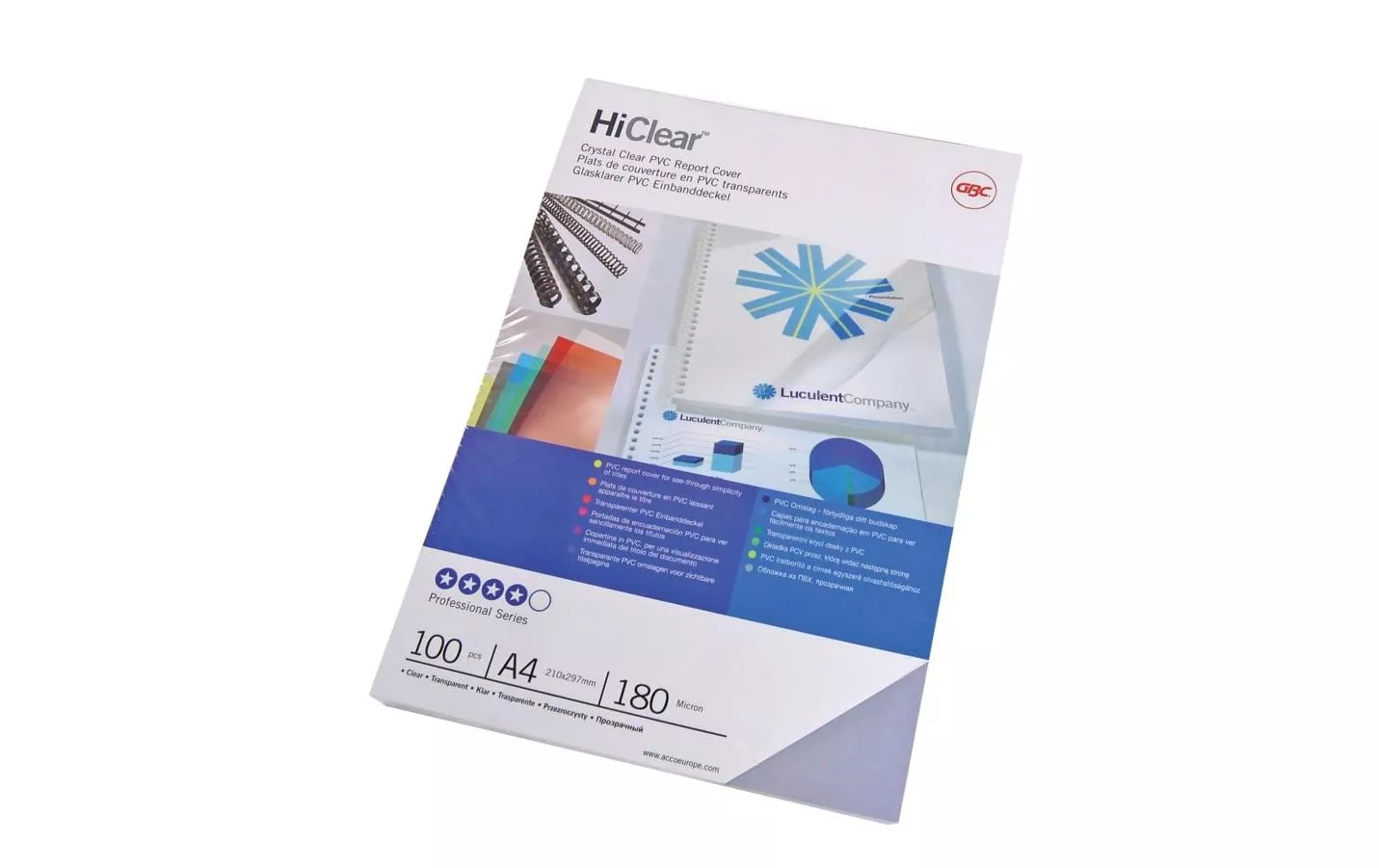 Couverture de brochure HIClear A4, 180 µm, 100 pièces, Transp.