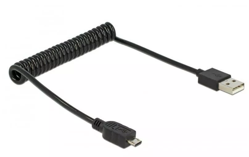 Cavo a spirale Delock USB 2.0 USB A - Micro-USB B 0,6 m