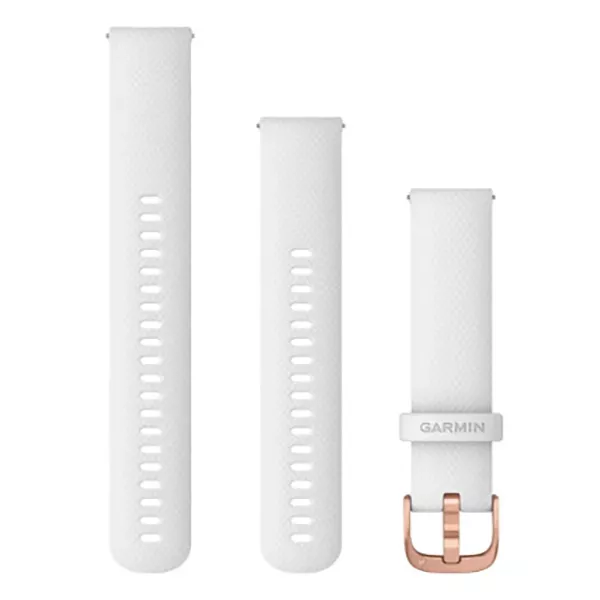 20mm Band Silicone, Rose Gold-White