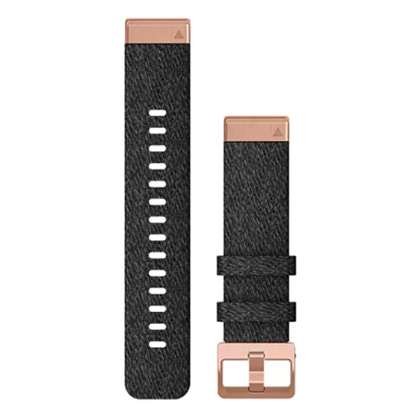 20mm QuickFit Black Nylon with Rose Gold