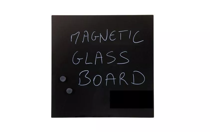 Tableau en verre magnétique 38 cm x 38 cm, Noir