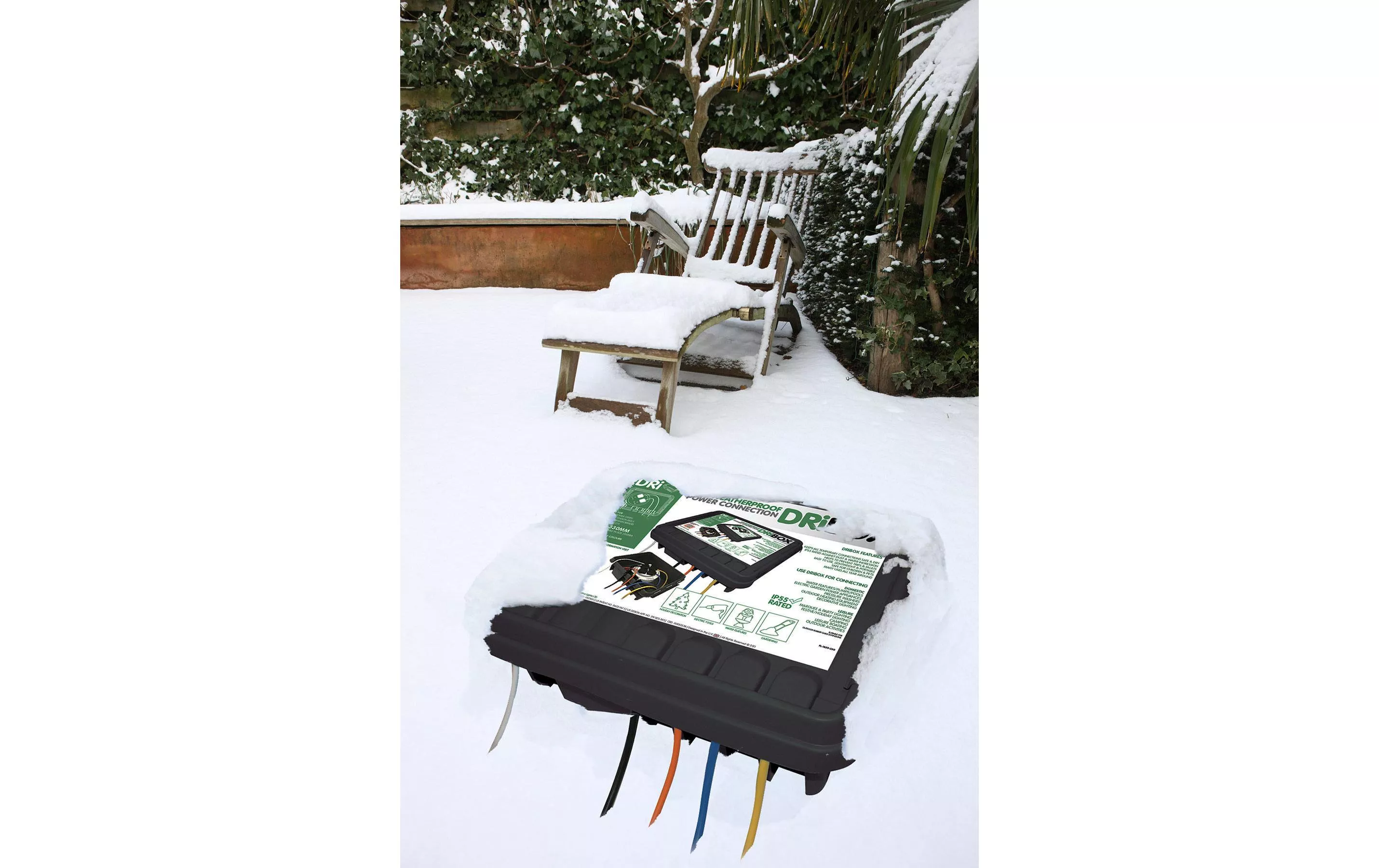 Coffret électrique étanche DRIBOX pour l'extérieur dans le jardin IP55 vert