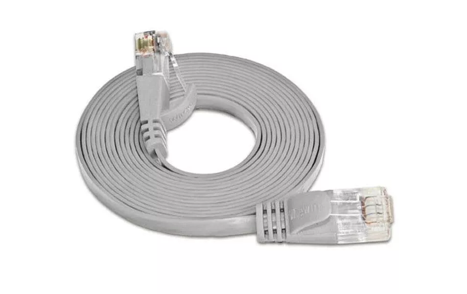 Câble patch slim RJ-45 - RJ-45, Cat 6, UTP, 20 m, Gris