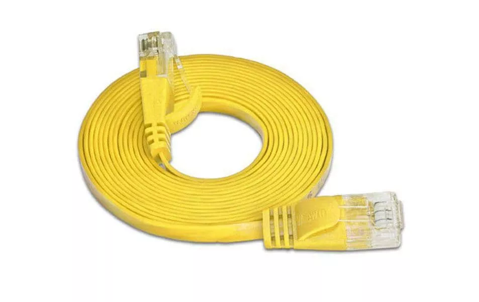 Câble patch slim RJ-45 - RJ-45, Cat 6, UTP, 10 m, Jaune
