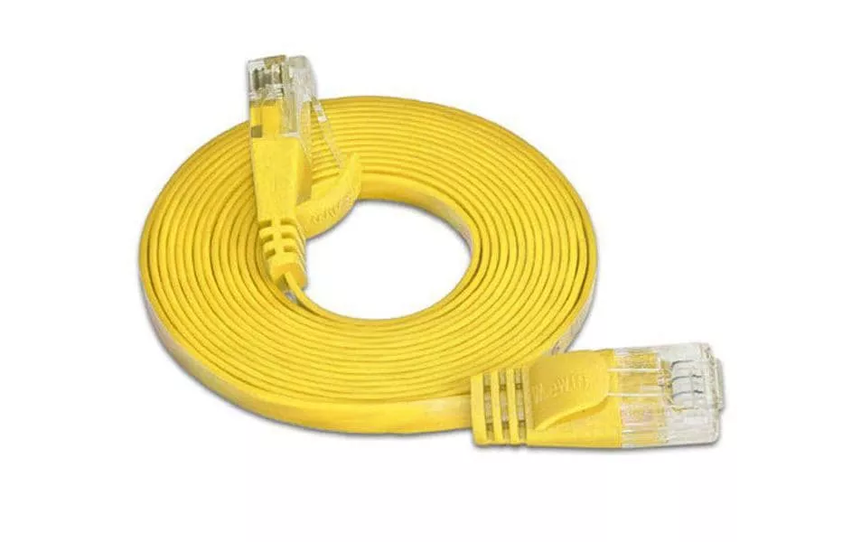 Câble patch slim RJ-45 - RJ-45, Cat 6, UTP, 20 m, Jaune