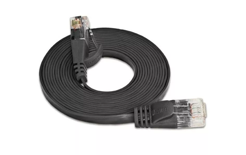 Câble patch slim Cat 6, UTP, 0.1 m, Noir