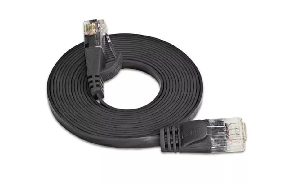 Câble patch slim RJ-45 - RJ-45, Cat 6, UTP, 0.5 m, Noir