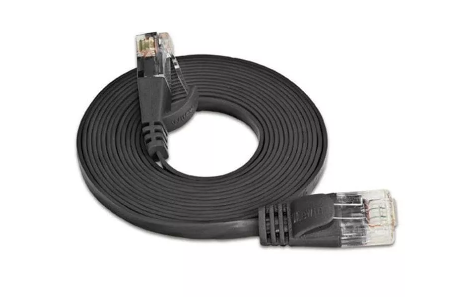 Câble patch slim RJ-45 - RJ-45, Cat 6, UTP, 0.75 m, Noir
